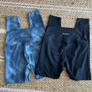 NOBULL Hi-Rise Legging Set Black Matte and Tie Dye